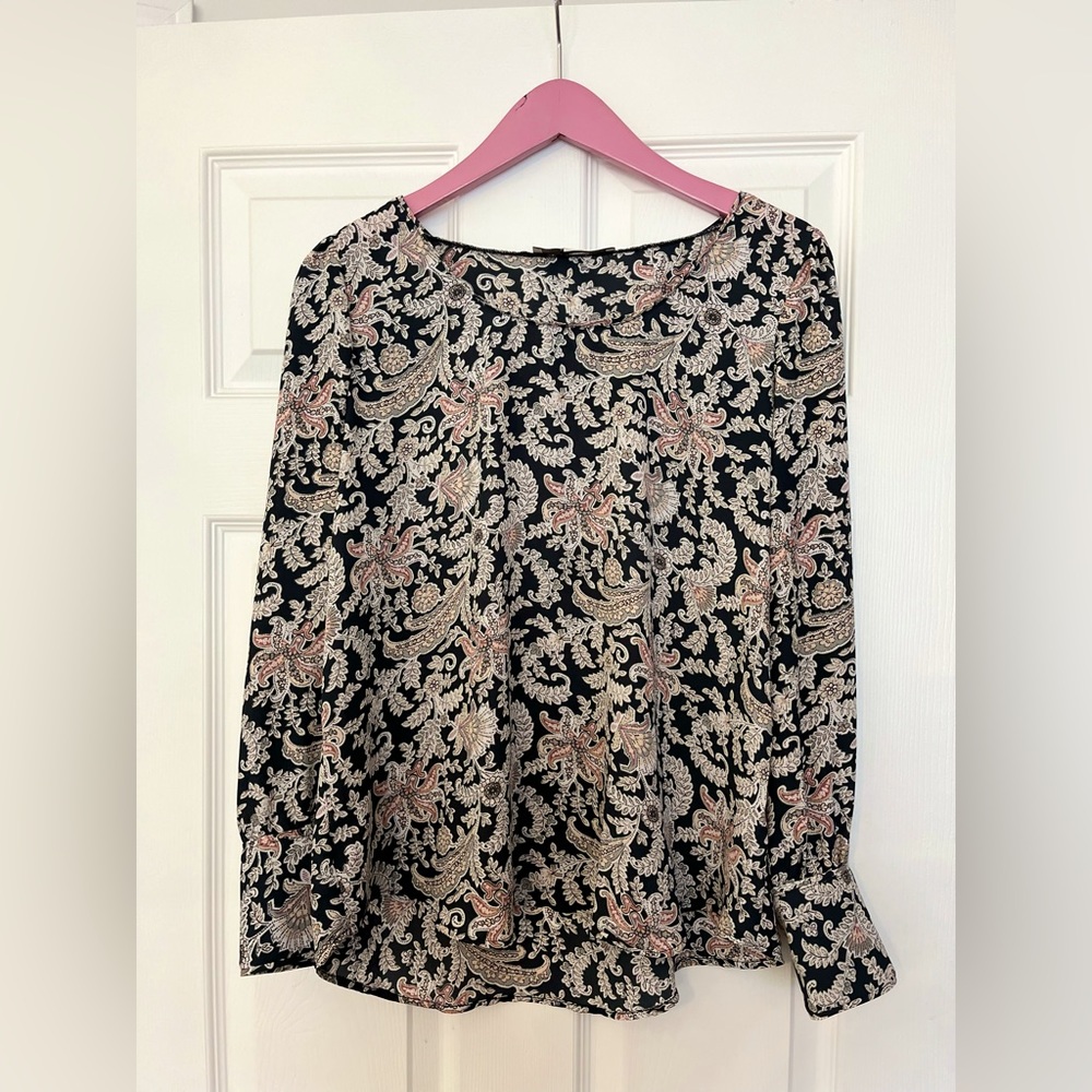 LOFT Paisley Pattern Blouse - Medium Petite